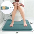 thumbnail image 4 of LAICAIW Memory Foam Toilet Bath Mat U-Shaped, Commode Contour Rug, Soft and Comfortable, Super Water Absorption, Non-Slip, Thick, Machine Wash and Easier to Dry for Bathroom, 24 X 24, Eggshell Blue, 4 of 6