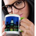 thumbnail image 2 of 3drose, Budapest Hungary at Nite, 15oz Two-tone Green Mug, 2 of 6