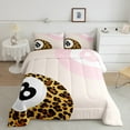 thumbnail image 2 of Feelyou Cartoon Billiards Full Size Comforter Sets, Leopard Cheetah Print Bedding Comforter Set, Boys Girls Preppy Bedding Sets, Microfiber Room Decorative, 3pcs, 2 of 8