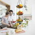 thumbnail image 3 of 3 Tier Fruit Basket, iPstyle Vegetable Kitchen Storage Basket Heavy Metal, 3 of 8