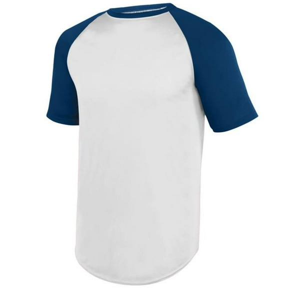 Augusta Sportswear 159 Sports Teen Crew Neck Shirt Male White/Navy Xs