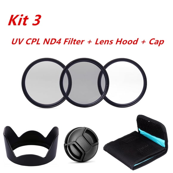 55mm Filter UV CPL ND4 Bayonet Lens Hood HB-N106 Cap For Nikon AF-P DX 18-55mm VR Lens on D3500 D3400 D5600 D7500 DSLR Camera