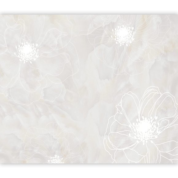 artgeist Wall Mural Flowers Floral 118x83 in - XXL Non-Woven Wallpaper Fleece Wall Decor Photo Print Picture Image Design Botanical Plants Nature Beige b-C-0888-a-a