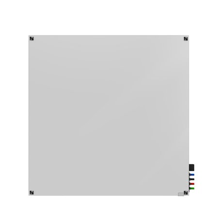 HMYSM44WH Ghent Markerboard Harmony Magnetic Glass Whiteboard with Square Corners, 4'H x 4'W, White