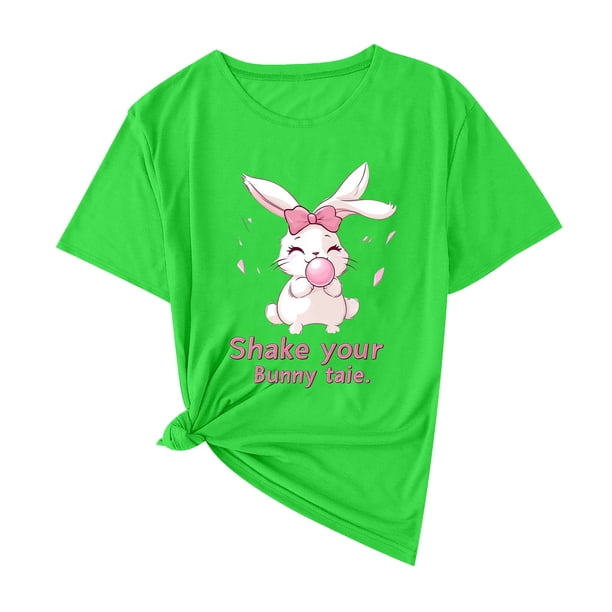 Camisas de Manga Corta para las Mujeres Moda Casual Impresión Cuello Redondo Suéter Tee Blusas