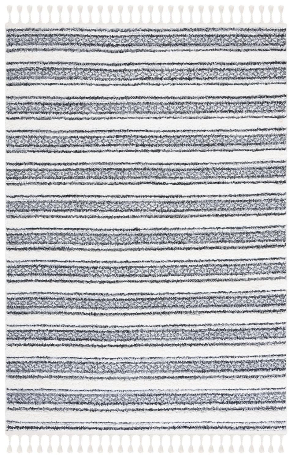 SAFAVIEH Moroccan Andrew Stripe Tassel Shag Area Rug