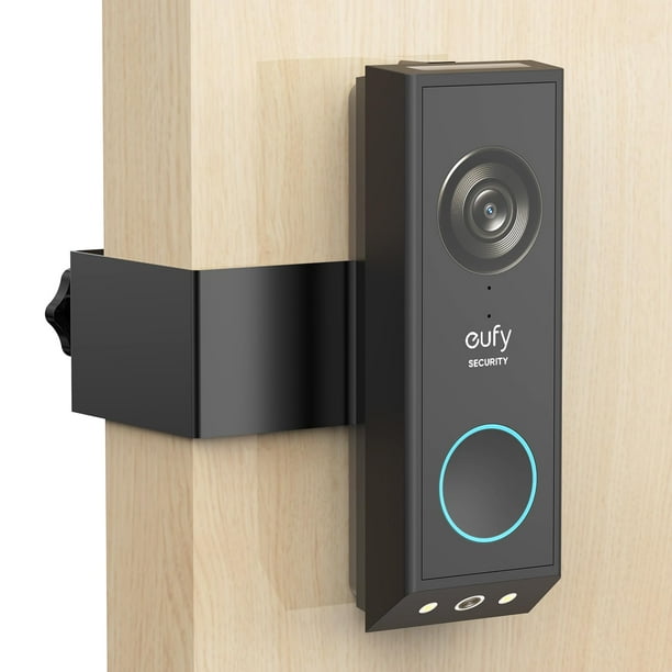 Soporte de timbre antirrobo para Eufy E340, soporte de cámara ajustable sin taladro compatible con Eufy Doorbell E340, sensor de timbre sin bloqueo, kits de timbre de apartamento para inquilinos, negr