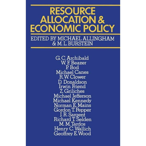 Resource Allocation and Economic Policy, (Paperback)