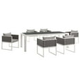 thumbnail image 2 of Modway Stance 7 Piece Outdoor Patio Aluminum Dining Set in White Gray, 2 of 8