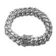 thumbnail image 3 of EOEMY 8mm-18mm Mens Miami Cuban Link Chain Bracelet Gold Silver Stainless Steel Bangle-Silver-12mm-11 Inches Bracelet, 3 of 8