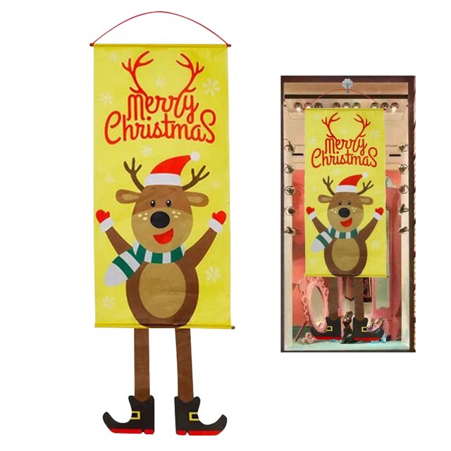 Naiovety Cartel de Navidad para ventana de casa, cartel de porche, decoración colgante decorativa para puerta, adornos navideños, Navidad 2020 Natal Kits de decoración para fiestas Alce Naiovety HA001743-03
