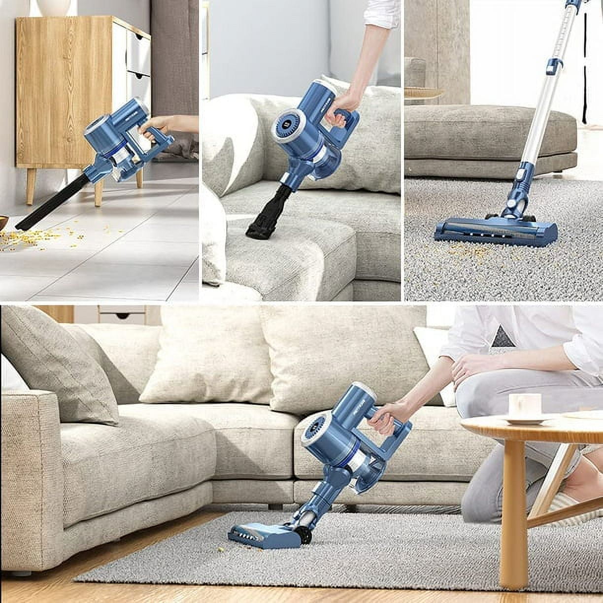 Prettycare Cordless Stick Vacuum Cleaner Lightweight Upright for Carpet Hard Floor Pet Hair W200 thumbnail 12