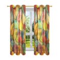 thumbnail image 7 of Yayeee Window Curtains Light Filtering 63"x42" Grommet Panel Pair Home Living Room Decor, Retro Autumn Leaves, 7 of 7
