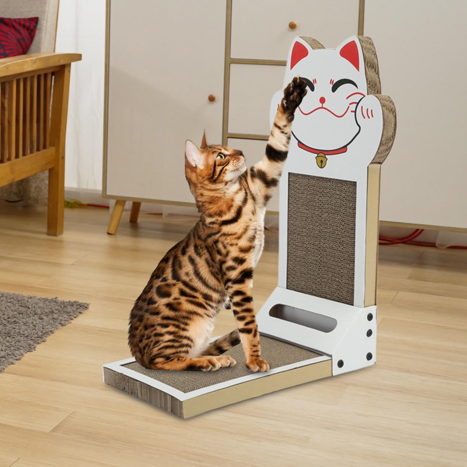 Vertical Cat Scratcher,Vertical Standing Cat Scratcher Scratching Board,Durable Cardboard Cats Scratcher Lounge Bed,Furniture Protector Decor Corrugated Paper,Cat Scratching Pad Scratch White