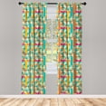 thumbnail image 3 of Ambesonne Retro Curtains, Funky Mosaic Forms, Pair of 28"x95", Multicolor, 3 of 5