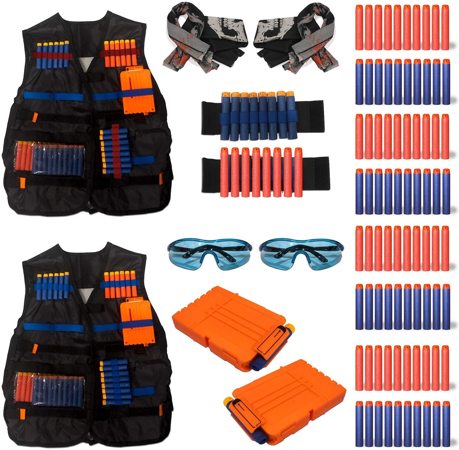 Official Nerf Tactical Vest N-Strike Elite Series Includes 2 Six-Dart Clips a... 