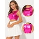 thumbnail image 2 of Disfraz de Halloween Allegra K Top corto metálico brillante sin mangas para mujer Rojo XL, 2 of 4