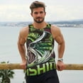 thumbnail image 6 of Lsque Big Bass Fish Pattern Mens Tank Tops Muscle Athletic Quick Dry Sleeveless Workout Fitness T Shirts Beach Tank Top, Loose-fit Sleeveless Shirt for Men-Small, 6 of 7