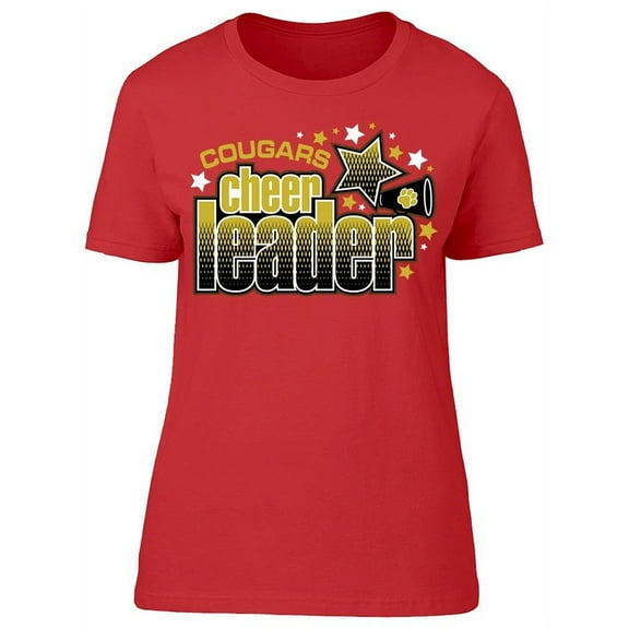 Cougars Cheerleader Stars T-Shirt Women -Image by Shutterstock, Female 3X-Large