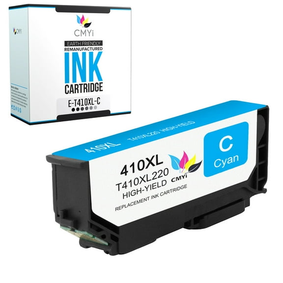 CMYi Color Printers Ink Replacement Compatible with Epson 410XL Inkjet Printer Cartridges, XP-540, XP-7100, XP-530, XP-630, XP-640, XP-830 (1 Cyan)