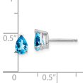 thumbnail image 7 of 14K White Gold 6x4mm Pear Blue Topaz Stud Earrings, 7 of 7