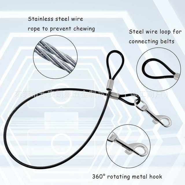 Shisuyan 4pcs Chewproof Dog Leash Coated Steel Wire Rope Dog Walking Leash Outdoor Puppy Traction Rope For Training And Daily Walks