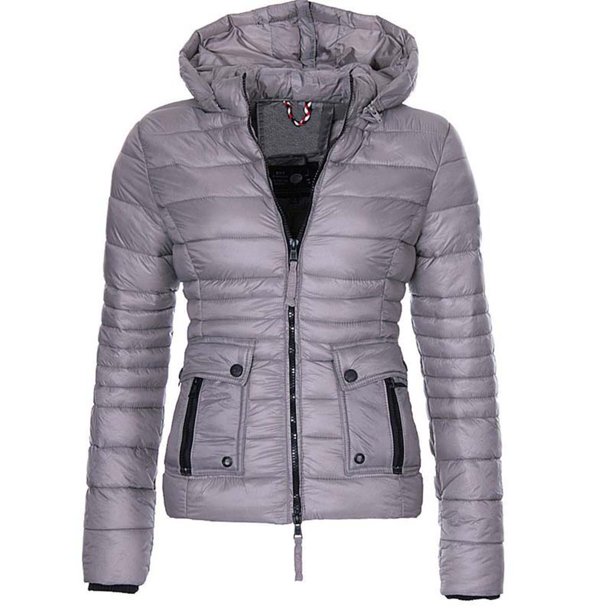 Puntoco Chaqueta De Mujer Chaqueta De Algodón Para Mujer Chaqueta De Algodón De Color Sólido Ajustada Chaqueta Con Capucha Cálida Con Cremallera Liquidación De Navidad Puntoco Puntoco-46