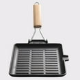 thumbnail image 4 of Versatile Preseasoned Cast Iron Grill Pan with Foldable Handle - 11 Square!, 4 of 9