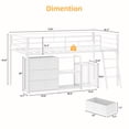 thumbnail image 6 of Zimtown Twin Size Low Loft Bed with Toy Storage and LED Light, Metal Bunk Bed Frame with Reversible Ladder,White, 6 of 9