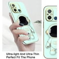 thumbnail image 3 of Compatible with Xiaomi Redmi 12C Case for Women Men, Ultra Soft Xiaomi Redmi 12C Phone Case with Stand Silicone TPU Plating Cute Astronaut Pattern Cases Cover (Green), 3 of 14