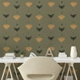 thumbnail image 2 of Ambesonne Boho Art Peel & Stick Wallpaper for Home, Moths Moons Dots Pattern, 13"x100", Pale Orange Dark Grey, 2 of 5