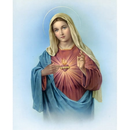 Catholic print picture - IHM T - 8" x 10" ready to be framed