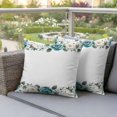 thumbnail image 4 of Spring Flower Pillow Covers 2 Pack Watercolors White Blue Wildflowers Green Leaves Pillowcase Waterproof Outdoor Throw Pillow Cover for Patio Garden Square Cushion 20”x20”, 4 of 9