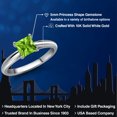 thumbnail image 2 of Gem Stone King 10K White Gold Green Peridot Engagement Ring for Women | 0.73 Cttw | Princess 5MM | Gemstone August Birthstone | Size 7, 2 of 6