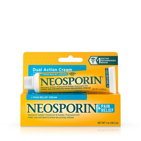 Neosporin + Pain Relief Dual Action Cream, 1 Oz (Best Antibiotic For Burns)