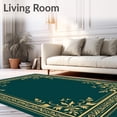 thumbnail image 2 of ODIKA 2'x3' Machine Washable Non-Slip Area Rug, Festive Yuletide Botanical Heritage With Elegant Motifs High Traffic Rug, Green, 614440, 2 of 7
