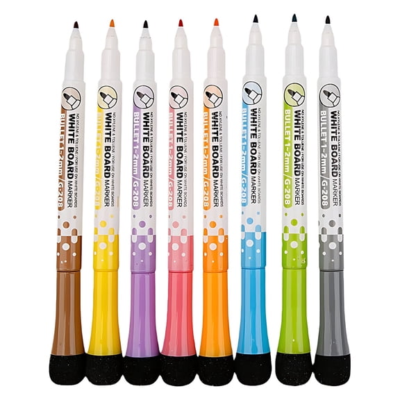 Dry Erase Markers - 12 Count Colorful Magnetic Dry Erase Markers Fine Tip with Eraser, Low Odor Whiteboard Markers for Calendar Boards(Colorful)