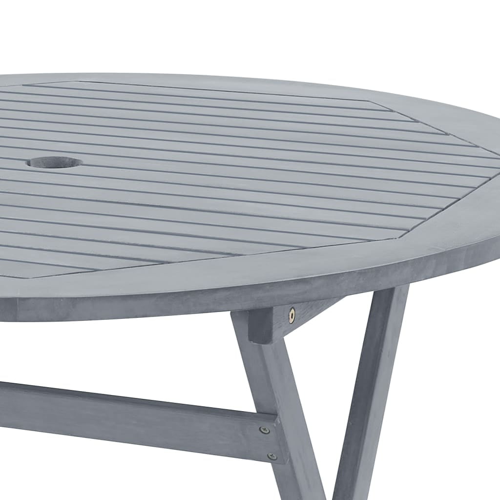 Kepooman 27.6" x 27.6" Outdoor Garden Folding Table, Patio Solid Acacia Wood Bistro Table with A Umbrella Hole