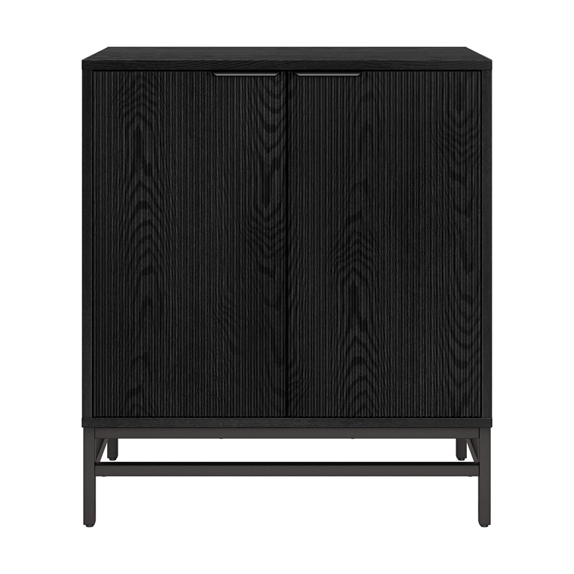 Evelyn&Zoe Modern/Contemporary 28" Wide Black Grain Accent Cabinet