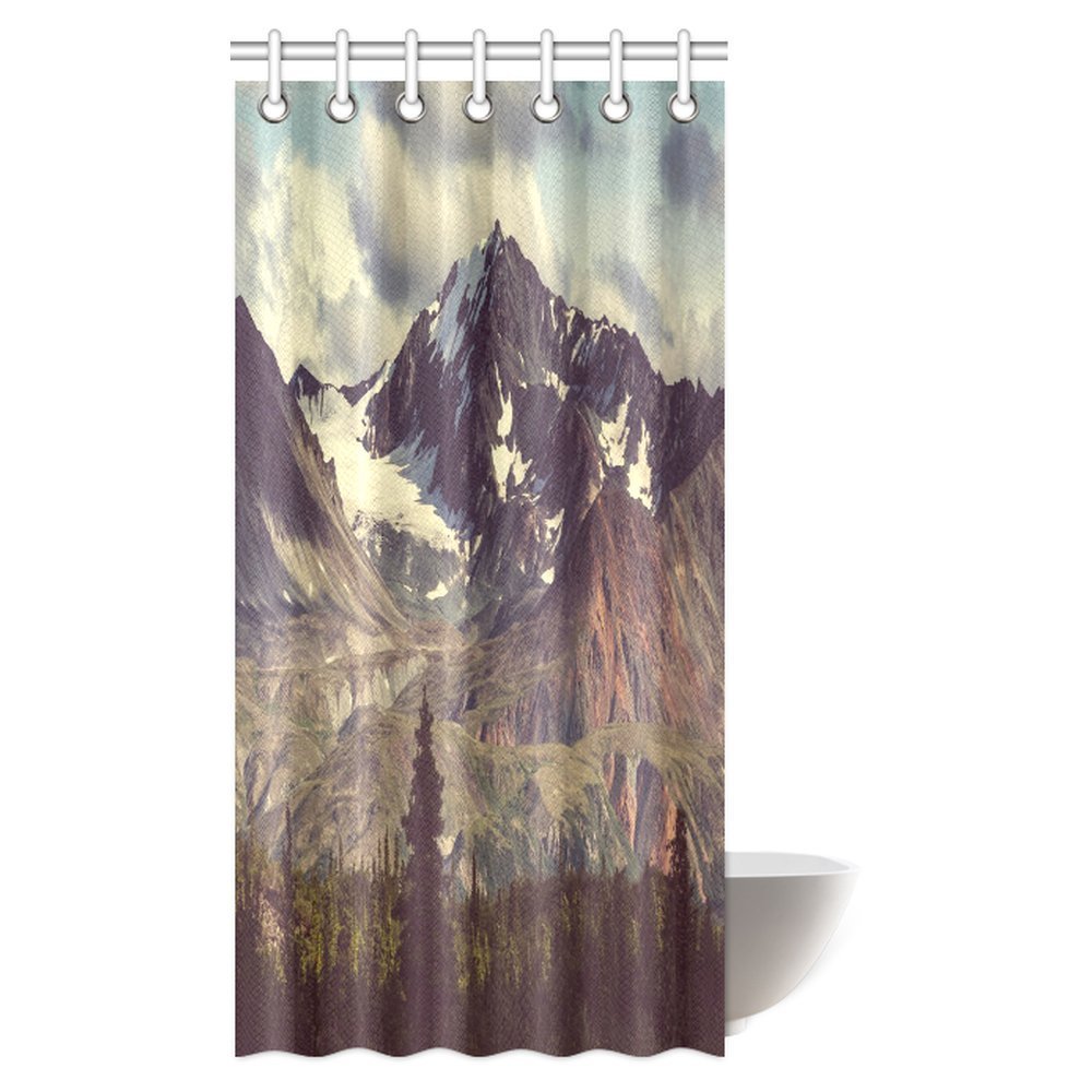 Pop Alaska Mountains Decor Shower Curtain Arctic Landscape Wilderness And Hiking Mountain Bathroom Decor Set 36x72 Inch Walmart Canada