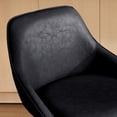 thumbnail image 4 of Zesthouse Swivel Bar Stools Set of 3, 25.6″ Faux Leather Counter Height Barstool with Backs, Upholstered Counter Stools, Modern Kitchen Chairs with Metal Legs, Black, 4 of 11