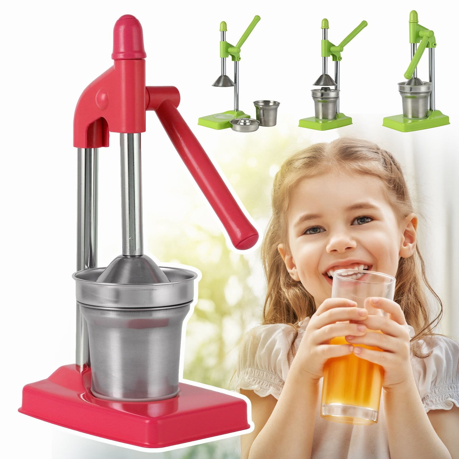 Centrifugal Juicer, Fdelink Stainless Steel Juicer Extra Large Commercial Grade Manual Hand Countertop Squeezer for Fresh Orange Juice
