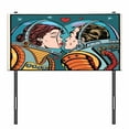 thumbnail image 3 of Love Headboard, Space Man and Woman Astronauts Kissing Science Cosmos Couple Pop Art Design Print, Upholstered Decorative Metal Bed Headboard with Memory Foam, Twin Size, Multicolor, by Ambesonne, 3 of 4
