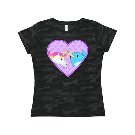 Inktastic Unicorn and Narwhal Cute Couple Women's T-Shirt