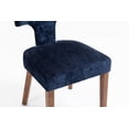 thumbnail image 5 of Set of 2 Farmhouse Style Dining Chairs, Durable Beige Linen Upholstered Accent Chairs with Sturdy Hardwood Frame，Blue, 5 of 7
