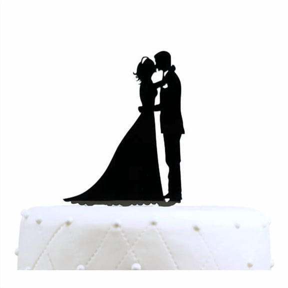 Le Prise Kissing Couple Silhouette Acrylic Cake Topper