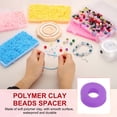 thumbnail image 3 of Uxcell Polymer Clay Beads Spacer 1750 Pcs 5 Strands Round Flat Handmade Bead Spacer for Jewelry Making Purple 0.16 inch, 3 of 5