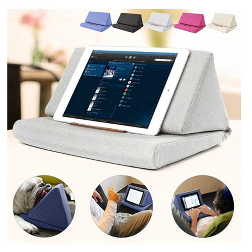 Desk Sofa Used On Bed Foldable Tablet Soft Pillow Lap Holder Stand Book Rest Reading Support Cushion For iPad Foldable Triangular Floor Multi-Angle Soft Pillow Wine Red Lap Car Couch