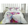 thumbnail image 2 of Ambesonne Modern Art Quilted Coverlet 3 Pcs, Colorful Warm Shades, Queen Size, Multicolor, 2 of 4