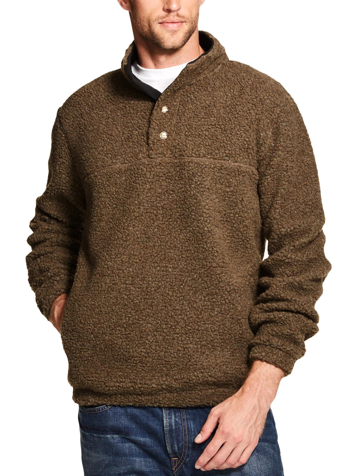 Weatherproof Vintage Men's Button Down Fleece Lined Warm Sweater Shirt Jacket 